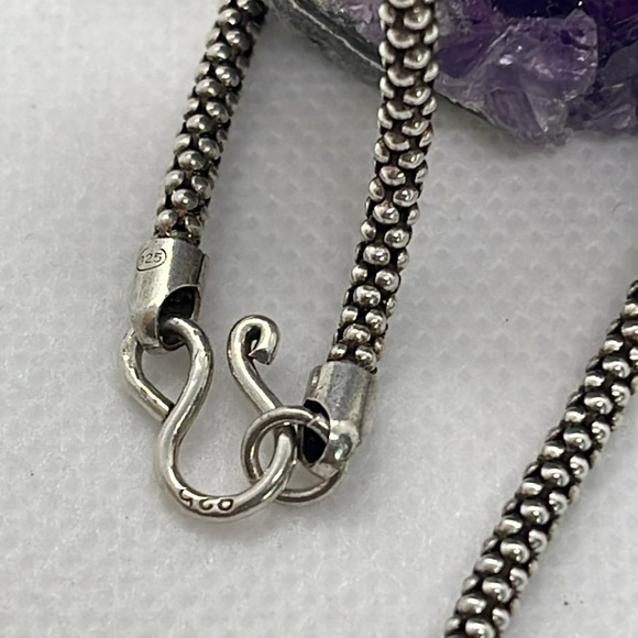 925 Sterling Silver Popcorn Chain Necklace - Picture 3 of 3